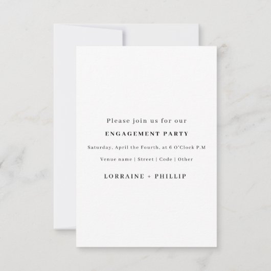 暗いお洒落グラデーション私たちは写真の婚約した招待状 招待状 (裏面)