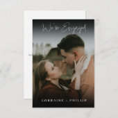 暗いお洒落グラデーション私たちは写真の婚約した招待状 招待状 (正面/裏面)