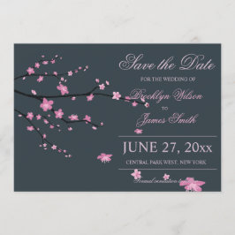 暗いさくらんぼの花嫁結婚式の日付カードを保存 セーブザデート
