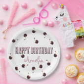 暗いさくらんぼパーソナライズされたパーティー ペーパープレート (パーティー)