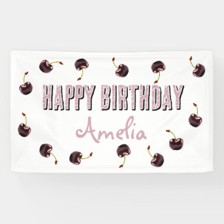 暗いさくらんぼパーソナライズされたパーティー 横断幕