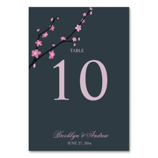 暗いさくらんぼ結婚の花のテーブル番号 テーブルナンバー (裏面)