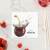 暗いさくらんぼ パーソナライズされた スタンダードカクテルナプキン (インサイチュ)