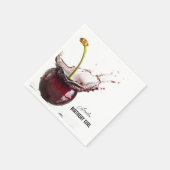 暗いさくらんぼ パーソナライズされた スタンダードカクテルナプキン (角)
