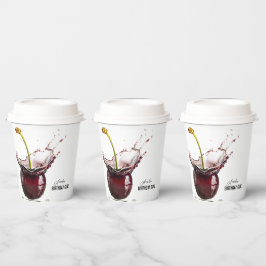 暗いさくらんぼ パーソナライズされた 紙コップ