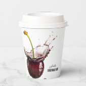 暗いさくらんぼ パーソナライズされた 紙コップ (裏面)