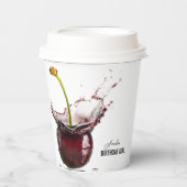 暗いさくらんぼ パーソナライズされた 紙コップ (正面)