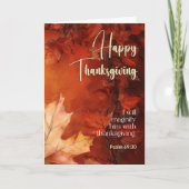 暗いつる植物バイブル詩編69:30ハッピーサンクスギビング カード (正面)