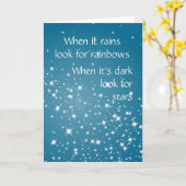 暗いときに星を探感動的引用文 カード (黄色い花)