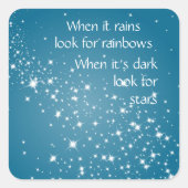 暗いときに星を探感動的引用文 スクエアシール (正面)