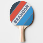 暗いはっきりしたヴィンテージストライプの（名前） 卓球ラケット (裏面)