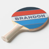 暗いはっきりしたヴィンテージストライプの（名前） 卓球ラケット (正面アングル)