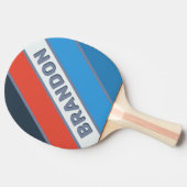 暗いはっきりしたヴィンテージストライプの（名前） 卓球ラケット (横)