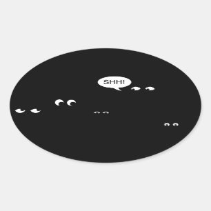暗いびっくりパーティで待っていること 楕円形シール