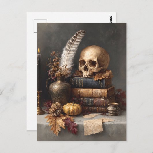 暗いアカデミアがまだ生きているスカル ポストカード (正面/裏面)