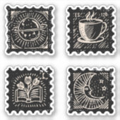 暗いアカデミアヴィンテージ切手 シール (正面)