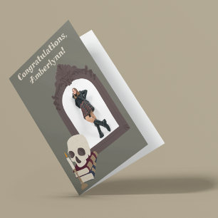 暗いアカデミア写真卒業おめでとう カード