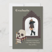 暗いアカデミア写真卒業発表 招待状 (正面)