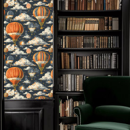 暗いアカデミア熱気球と雲 壁紙