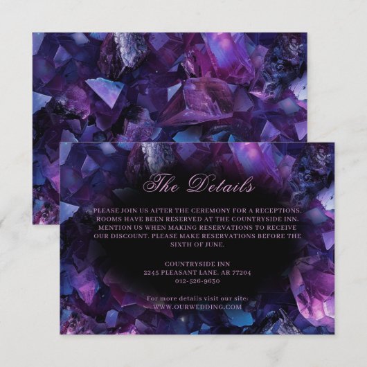 暗いアメジストボホウィッチクリスタルブラック結婚ズ エンクロージャーカード (正面/裏面)