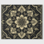 暗いアラビアの花模様 ラッピングペーパー (フラット)
