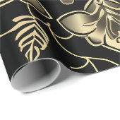 暗いアラビアの花模様 ラッピングペーパー (ロールコーナー)