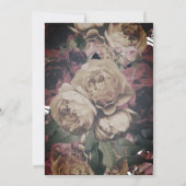 暗いアンティークヴィンテージバラ結婚式招待状 招待状 (裏面)