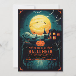 暗いイラストレーション不気味ハロウィーン映画の夜 招待状