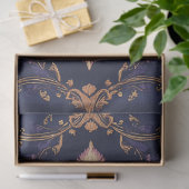 暗いインディアンフォークフローラデマスクパターン 薄葉紙 (ギフト)