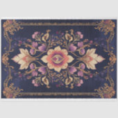 暗いインディアンフォークフローラデマスクパターン 薄葉紙 (正面)