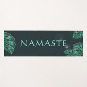 暗いエメモダンラルドの熱帯地方の葉 ヨガマット (正面(横))