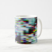 暗いエラーの背景、イラストレーション。黒、青、 コーヒーマグカップ (正面右)