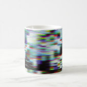 暗いエラーの背景、イラストレーション。黒、青、 コーヒーマグカップ (中央)