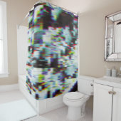 暗いエラーの背景、イラストレーション。黒、青、 シャワーカーテン (インサイチュ)