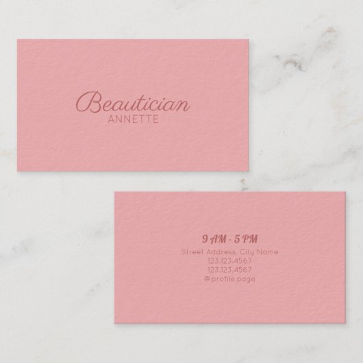 暗いエリートの最小主義の優雅のピンク 名刺 (正面/裏面)