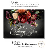 暗いエレガントぼやけ秋のフローラ結婚ズ サンキューカード