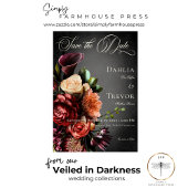 暗いエレガントぼやけ秋のフローラ結婚ズ セーブザデート