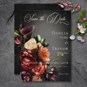 暗いエレガントぼやけ秋のフローラ結婚ズ セーブザデート