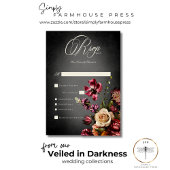 暗いエレガントぼやけ秋のフローラ結婚ズ・ディナー 出欠カード