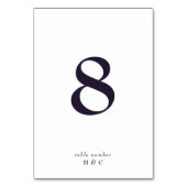 暗いエレガントシンプルホワイトオンパープル結婚ズ テーブルナンバー (裏面)