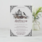 暗いエレガントハロウィーンの大人の衣装パーティーインビタット 招待状 (スタンド正面)