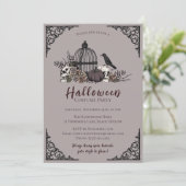 暗いエレガントハロウィーン大人の衣装パーティー 招待状 (スタンド正面)
