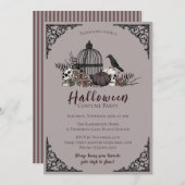 暗いエレガントハロウィーン大人の衣装パーティー 招待状 (正面/裏面)