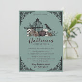 暗いエレガントハロウィーン大人の衣装パーティー 招待状 (スタンド正面)