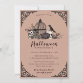 暗いエレガントハロウィーン大人の衣装パーティー 招待状 (正面)