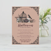 暗いエレガントハロウィーン大人の衣装パーティー 招待状 (スタンド正面)