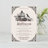 暗いエレガントハロウィーン大人の衣装パーティー 招待状 (スタンド正面)