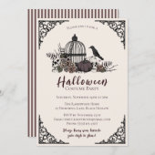 暗いエレガントハロウィーン大人の衣装パーティー 招待状 (正面/裏面)