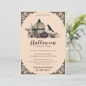 暗いエレガントハロウィーン大人の衣装パーティー 招待状 (スタンド正面)