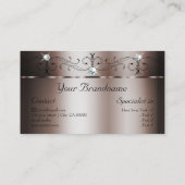 暗いエレガントバラ金ゴールドの斜め宝石と写真 名刺 (裏面)